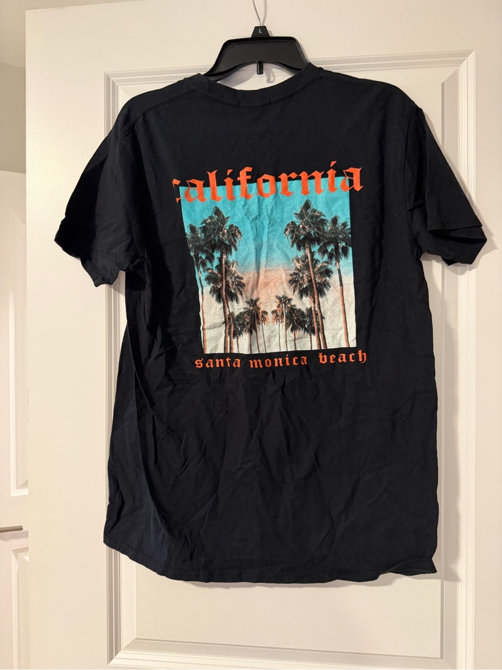 Santa Monica Beach Graphic Tee - Black